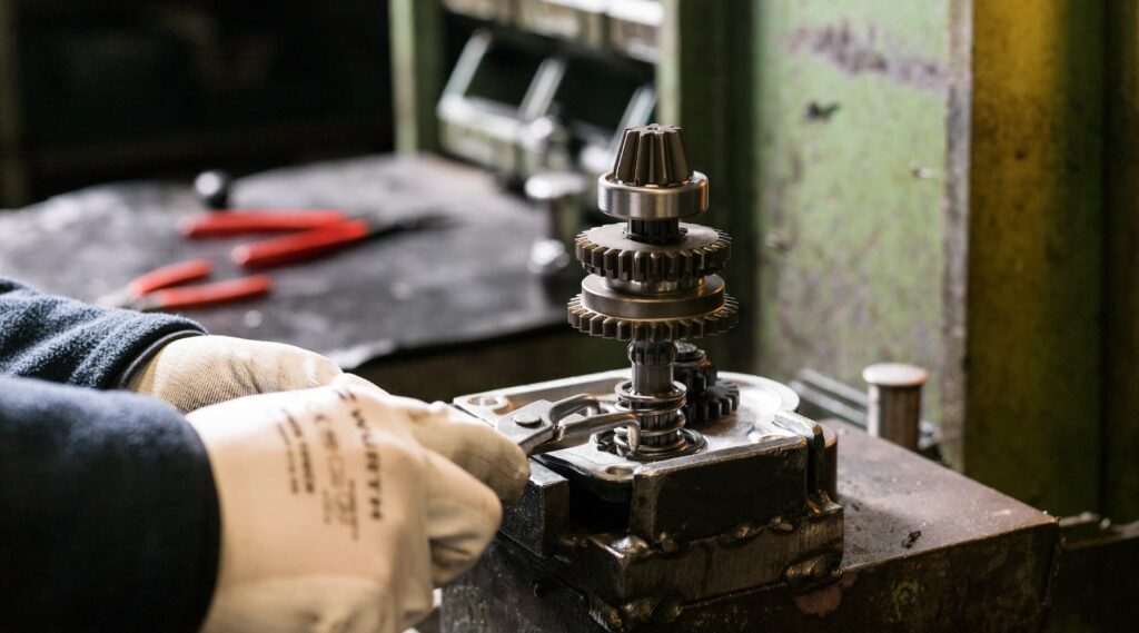 Interior de transmisión de engranajes en baño de aceite (sin correas)